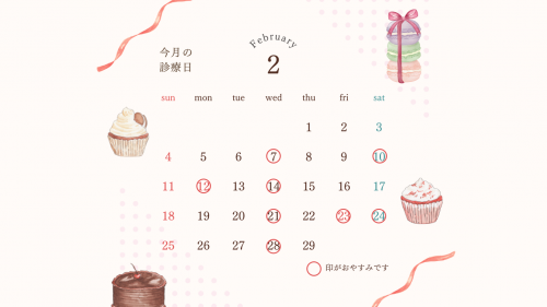 白　ベージュ　花　3月　営業日カレンダー　お知らせ　インスタグラム投稿 (Webサイト)